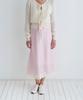 VEM.VER Lace Trim Satin Midi Skirt_Pink