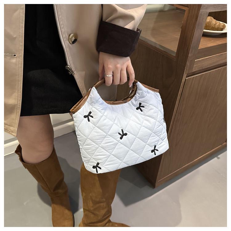 Koreaanse Ruit Herfst/Winter Handtas - High-End Geborduurde Kleine Tote