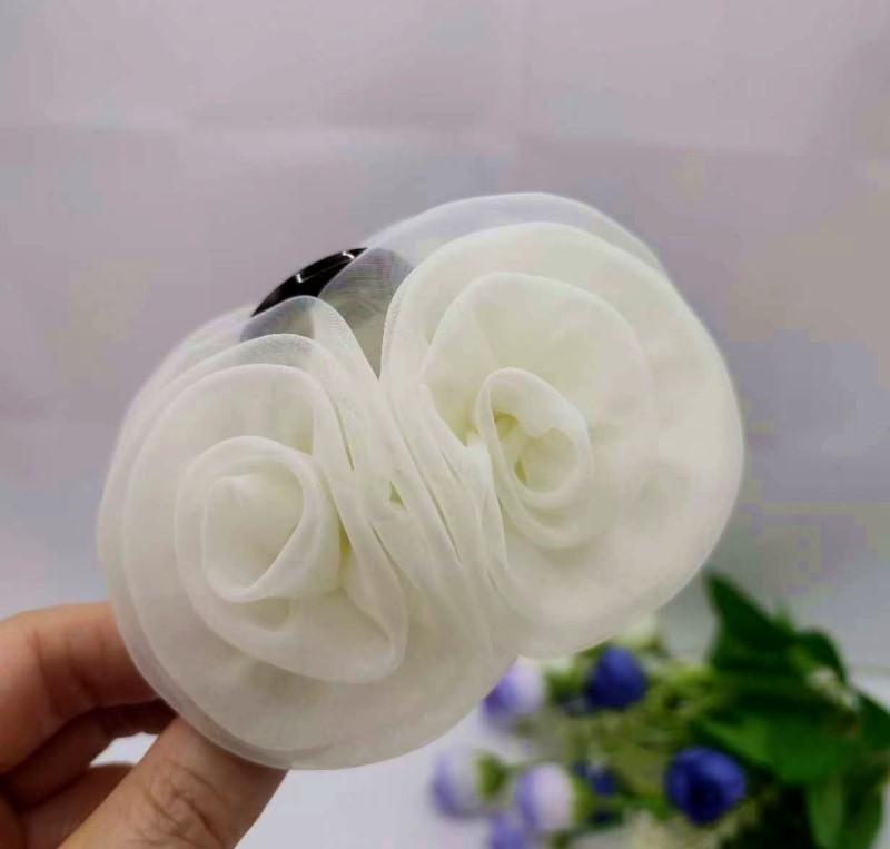 French Style Rose Net Hair Claw Clip for Women Elegant and Simple Hair Accessories Fashionable Chic and Delicate Hair Claw Daily