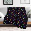 Colorful Heart Sketch Throw Blanket Warm Comfortable Blanket for Office Napping