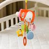 High Contrast Sensory Toy For Infants Plush Animal Hanging Rattle With Detachable Hooks For Stroller Crib