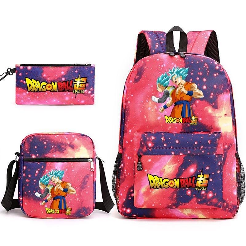 Dragon Ball Super Z Printed Backpack 3-Piece Set Casual Outdoor School Bag 3-Piece Set