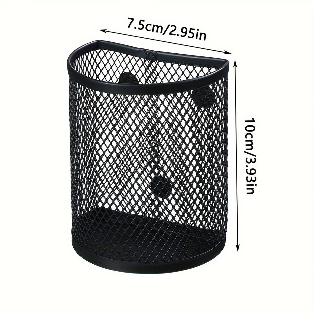 1pc Magnetic Iron Storage Basket for Refrigerator - Semi-Circle Pen Holder & Organizer for Home and Office, Storage Box