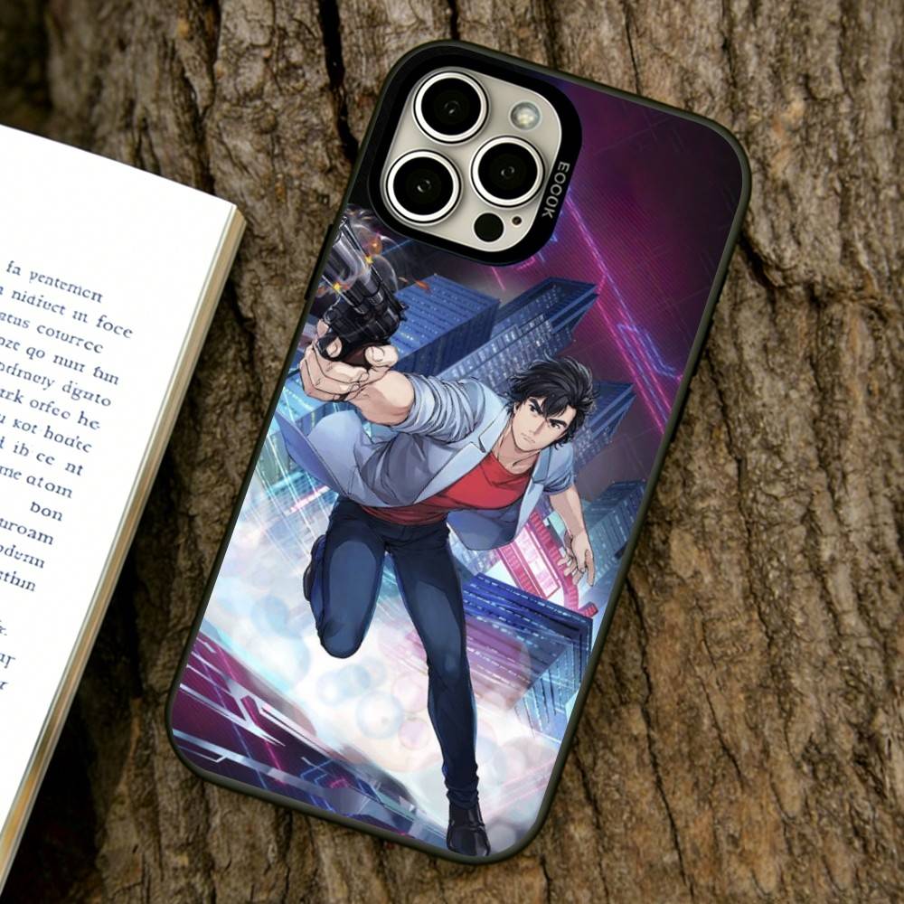 City Hunter Phone Case For iPhone 17,16,15,14,13,12,11 Plus,Pro Max,XS,Colored Silver Plated Inside Cover