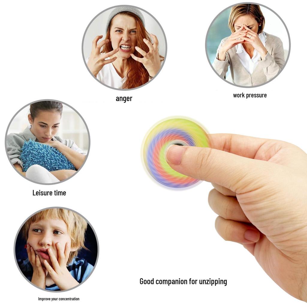 Spinner Fidget Mandala Acrilico Transfrontaliero - Giocattolo Decompressione Stampato a Colori UV