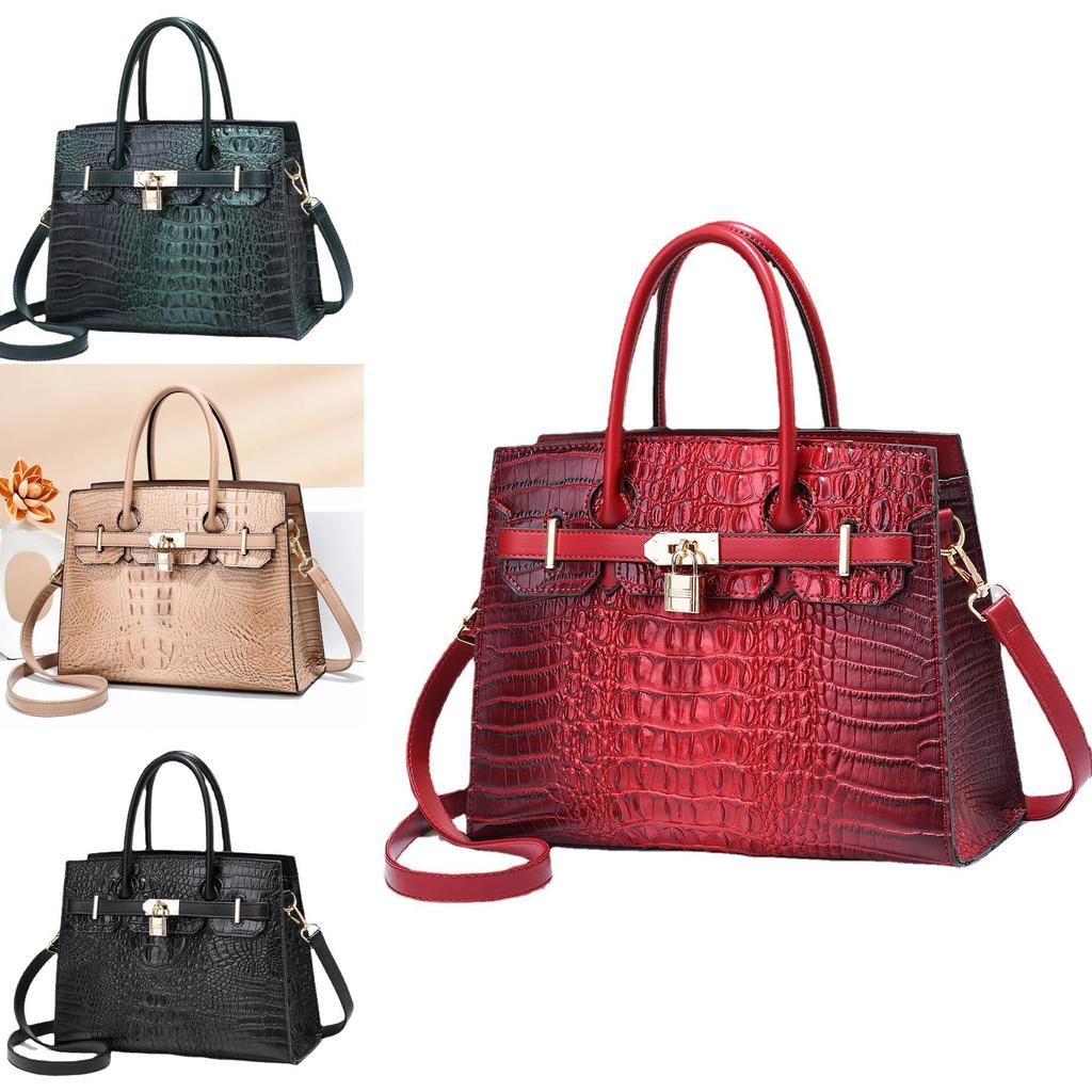 Fashionable Pu Crocodile Texture Shoulder Bag With Spacious Design For Women
