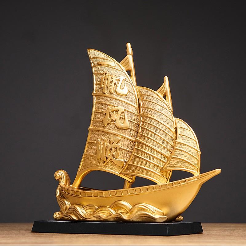 Resin Sailboat Decorative Figurine Home Office Living Room New Gift Chinese Style