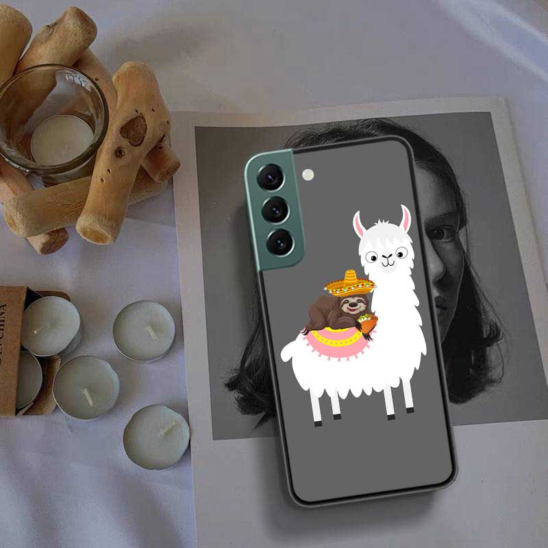 Cute Cartoon Llama Phone Case For Samsung Galaxy A12 A22 A32 A42 A52 A72 A54 A34 A24 A14 A73 A53 A33 A23 A13 5G F52 F62 Cover Sh