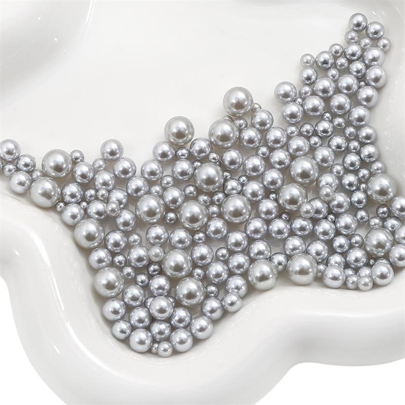 200Pcs No Hole 3-8mm Colorful ABS Round Imitation Pearl Beads for DIY Jewelry Craft Making Home Decoration Art Faux Pearls for Vase Fillers