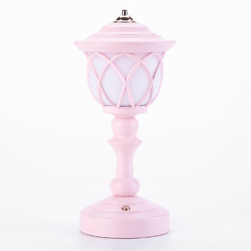 Retro Lotusblad Nattlampa Skrivbord Mini Dekorativa Ornament USB-Laddning Macaron-stil Sängbelysning Liten Bordslampa