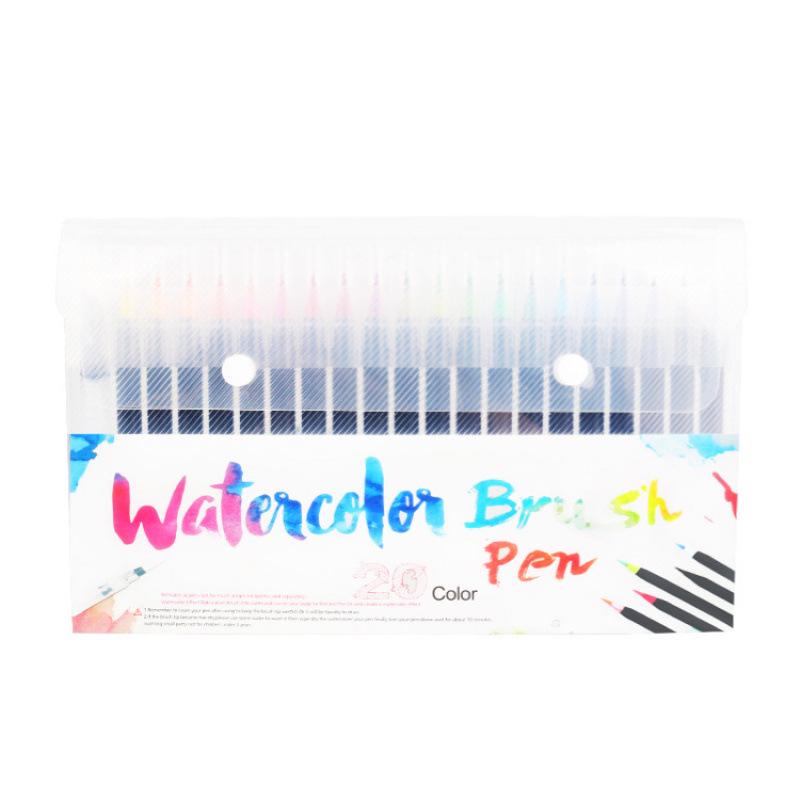 20-Color Soft Brush Watercolor and Calligraphy Pen Set for Manga and Hand-painting