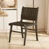 Nordic Wooden Rattan Lightweight Luxury Balcony Chair Rope-Woven Lazy Recliner Stylish Saddle Backrest Seat