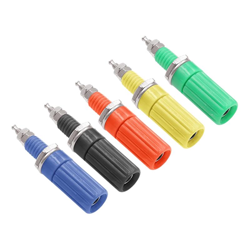

5Pcs Banana Plug Jack Electrical Connector Terminal DIY Accessories 4mm Banana Socket M3x45mm Binding Post Nut