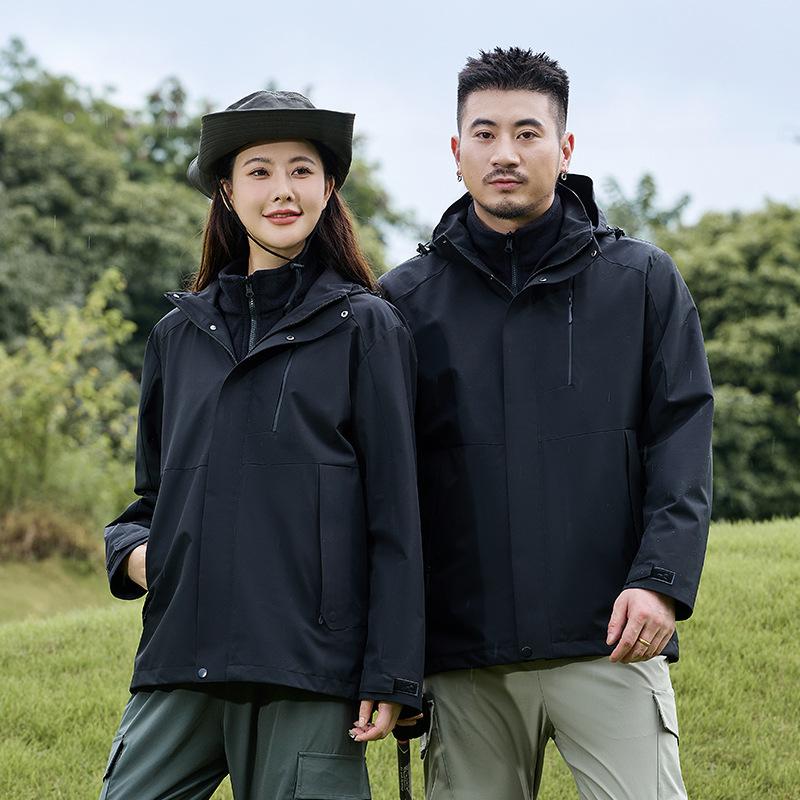 Couple jacket men's and women's three-in-one two-piece set waterproof and breathable hiking warm jacket jacket