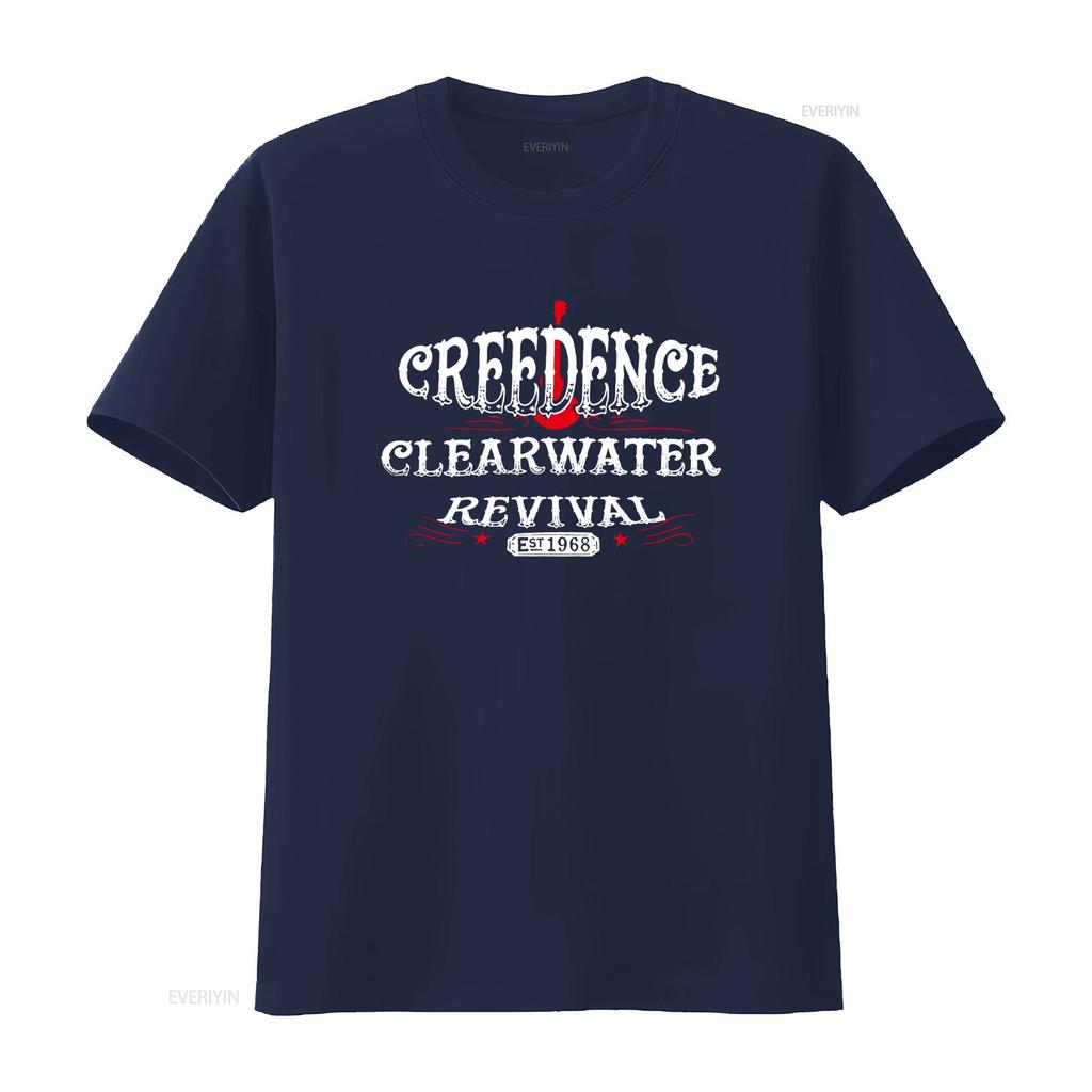Vintage 1968 Creedence Clearwater Revival Rock Band Print Casual T Shirt Vintage Washed Designer Clothes Soft Homme Stretched