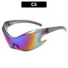 Gafas de sol deportivas de moda estilo punk Y2k para hombre, estilo hip-hop, de lujo, de una sola pieza, sin montura, envolventes, no polarizadas.