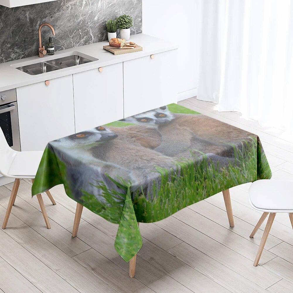 Meerkat Tablecloth Cute Animal  Anti-Stain Waterproof Rectangular Kitchen Table Home Decoration