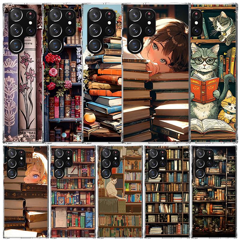 Read Books illustration Reading Soft Cover for Samsung Galaxy S25 Edge S26 S24 S23 Ultra Phone Case S22 S21 Plus S20 FE Print Pa