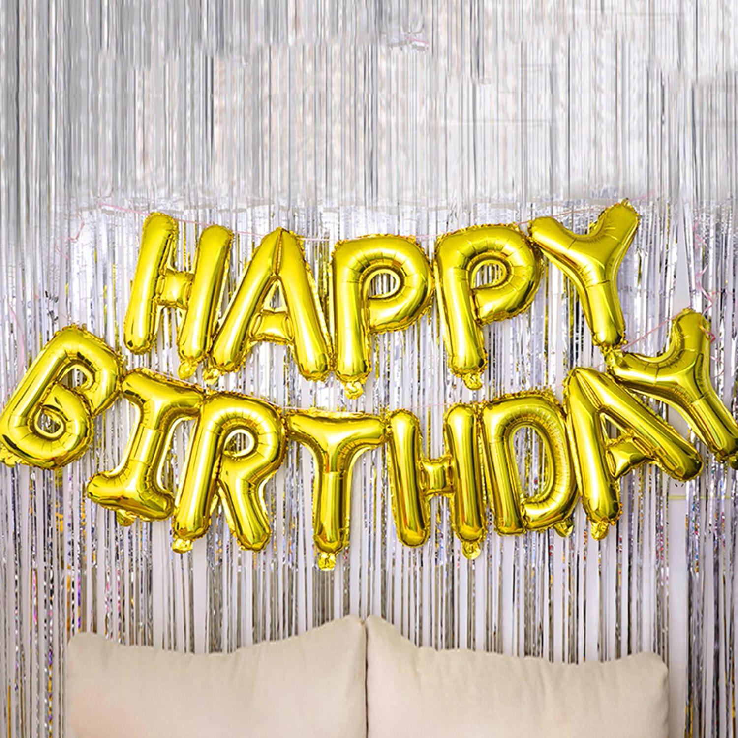 

13 штук Кулі для прикраси на день народження Рожеве золото Алюмінієва фольга Літерні кулі Прикраса на день народження