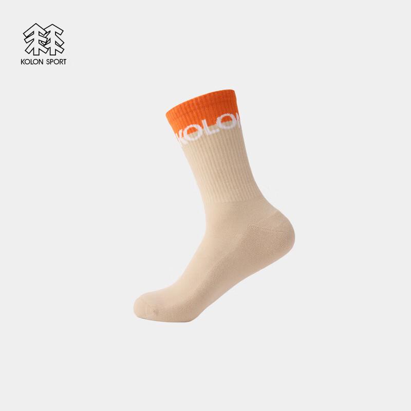 Kolon Sport Mid-Calf Moisture-Wicking Logo Socks M (24-26cm) оранжевый