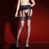 Men'S And Women'Salluring Aurora Black Lace With Faux Garter Straps, Shiny Ultra-Thin 0D Sexy Pantyhose