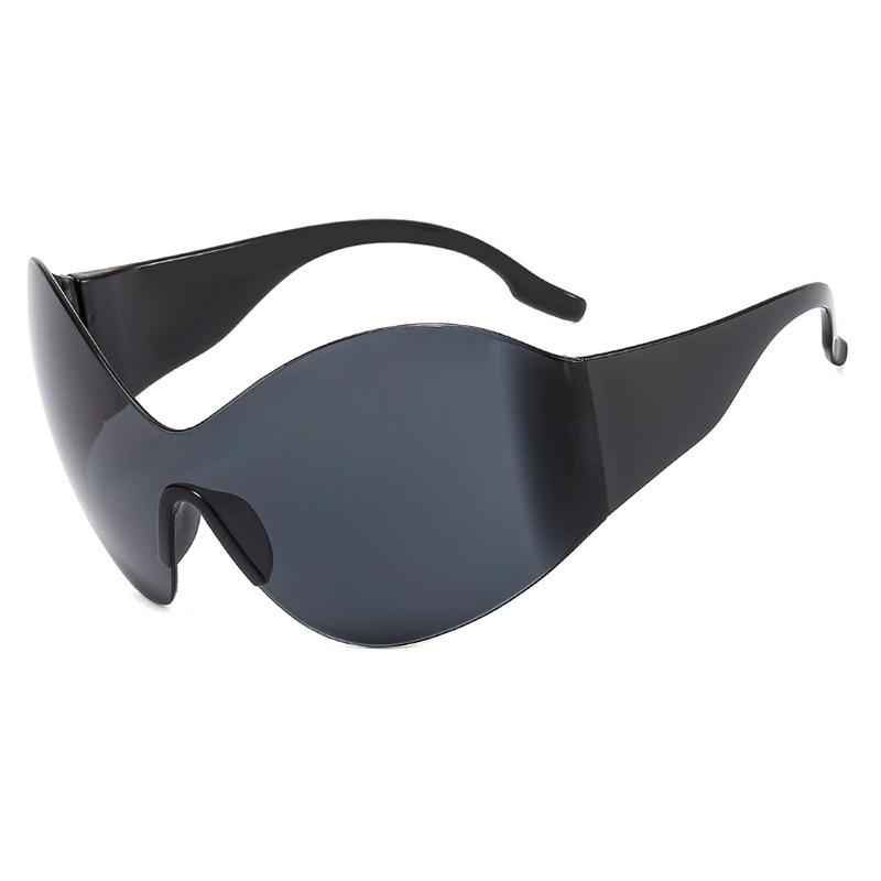 Frameless Black Fashion Sunglasses Babes Cool Y2K Tech Futuristic Sense Suitable for Street Party Accessories