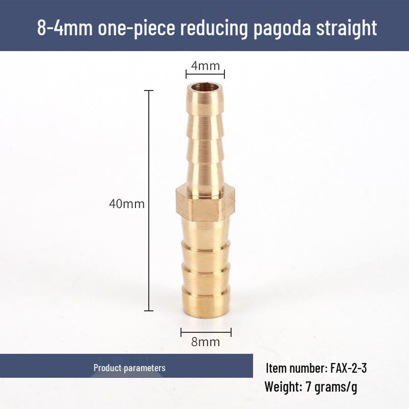 Brass Reducing Pagoda Plug for Hose Fitting - Converts 4mm To 19mm Diameters