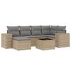 VidaXL Garden Lounge Set with Cushions 7 Pcs, Patio Sofas, Patio Furniture Set, Outdoor Furniture, Beige 3255206