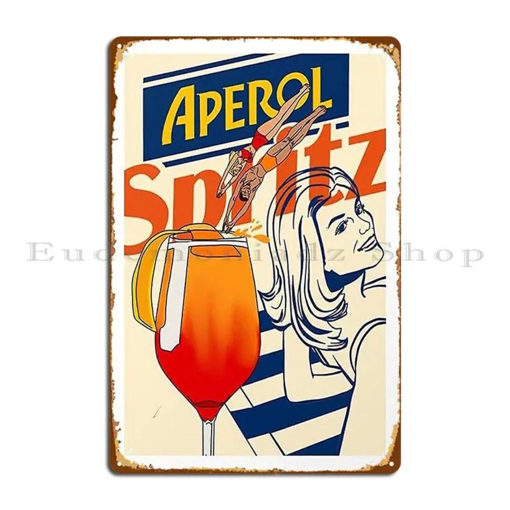 Aperol Spritz Art Metal Plaque Poster Retro Personalized Classic Pub Plates Wall Mural Tin Sign Poster