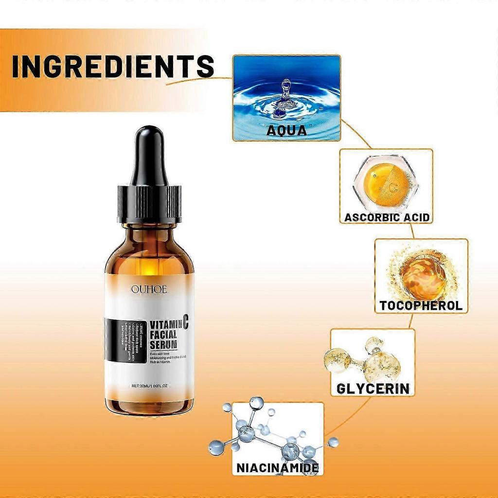 Vitamin C Face Serum - Reduces Fine Lines, Brightens Skin Tone, Hydrates & Moisturizes - 30ml