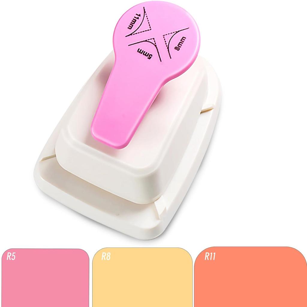 Bastel Eckenstanzer Abrunderstanzer Papierschneider 3 in 1 r3 r4 r7 r10 Loch Papierschneider Etikett 3 in 1 für Scrapbooking Kartenherstellung