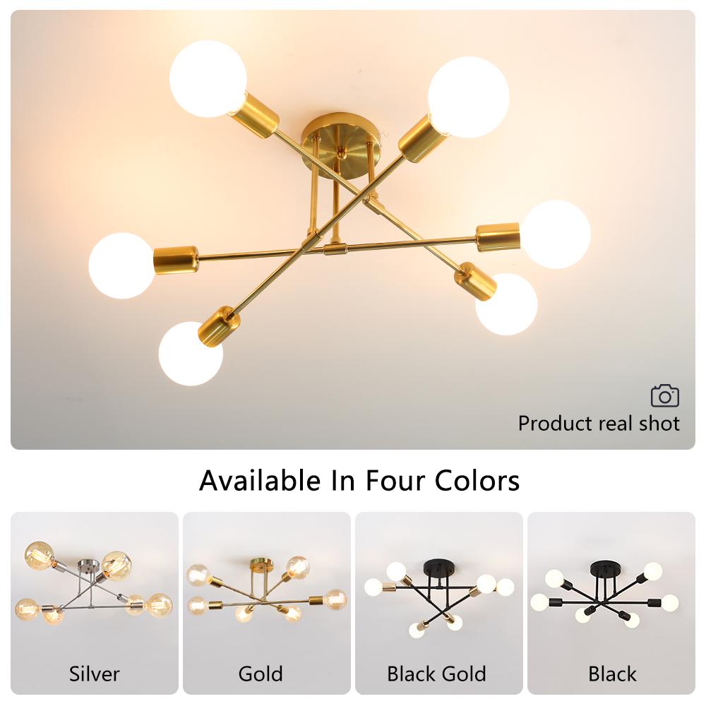 Lustră Modernă Nordică E27 Aur Negru Plafon Minimalistă Living Interior Pentru Iluminat Decor Acasă Dormitor Lampă Suspendată