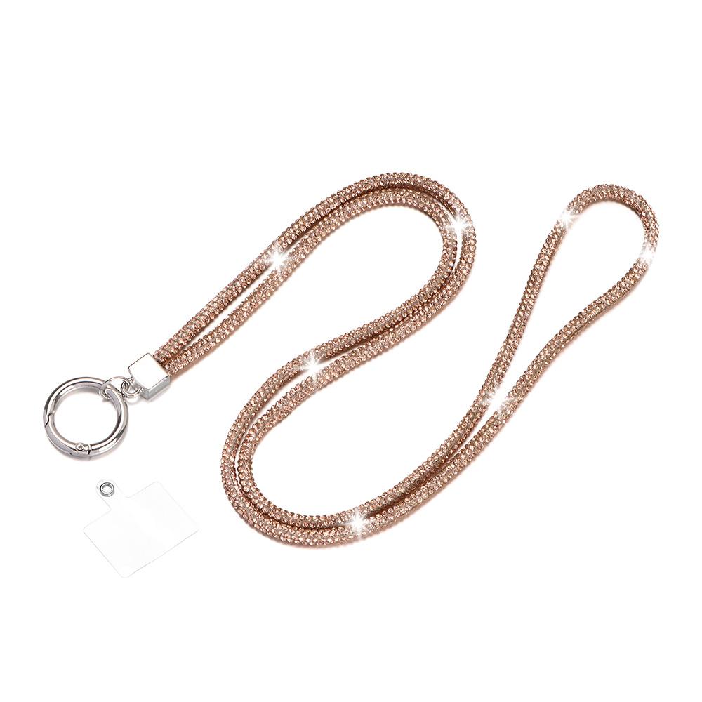 Fashion Keychain Bright Crystal Anti-lost Rope Rhinestone Phone Lanyard Hanging Cord Chain Straps