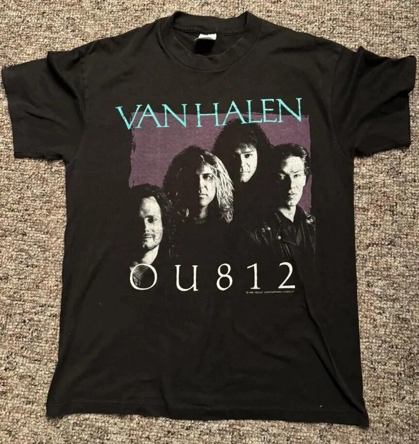 

Винтажная черная хлопковая унисекс футболка Van Halen OU812 Tour 1988 года S