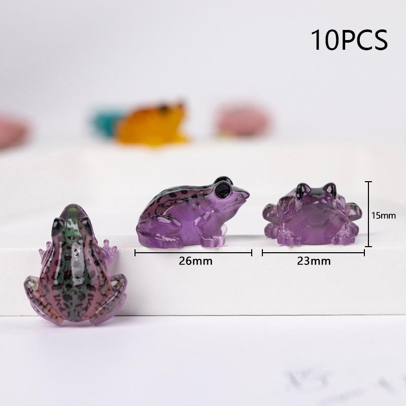 

10 шт. серебристые миниатюры кукольных домиков лягушек, милый сказочный садовый гном, мох, террариум, декор, поделки, бонсай, товары для творчества, фигурка фиолетовый