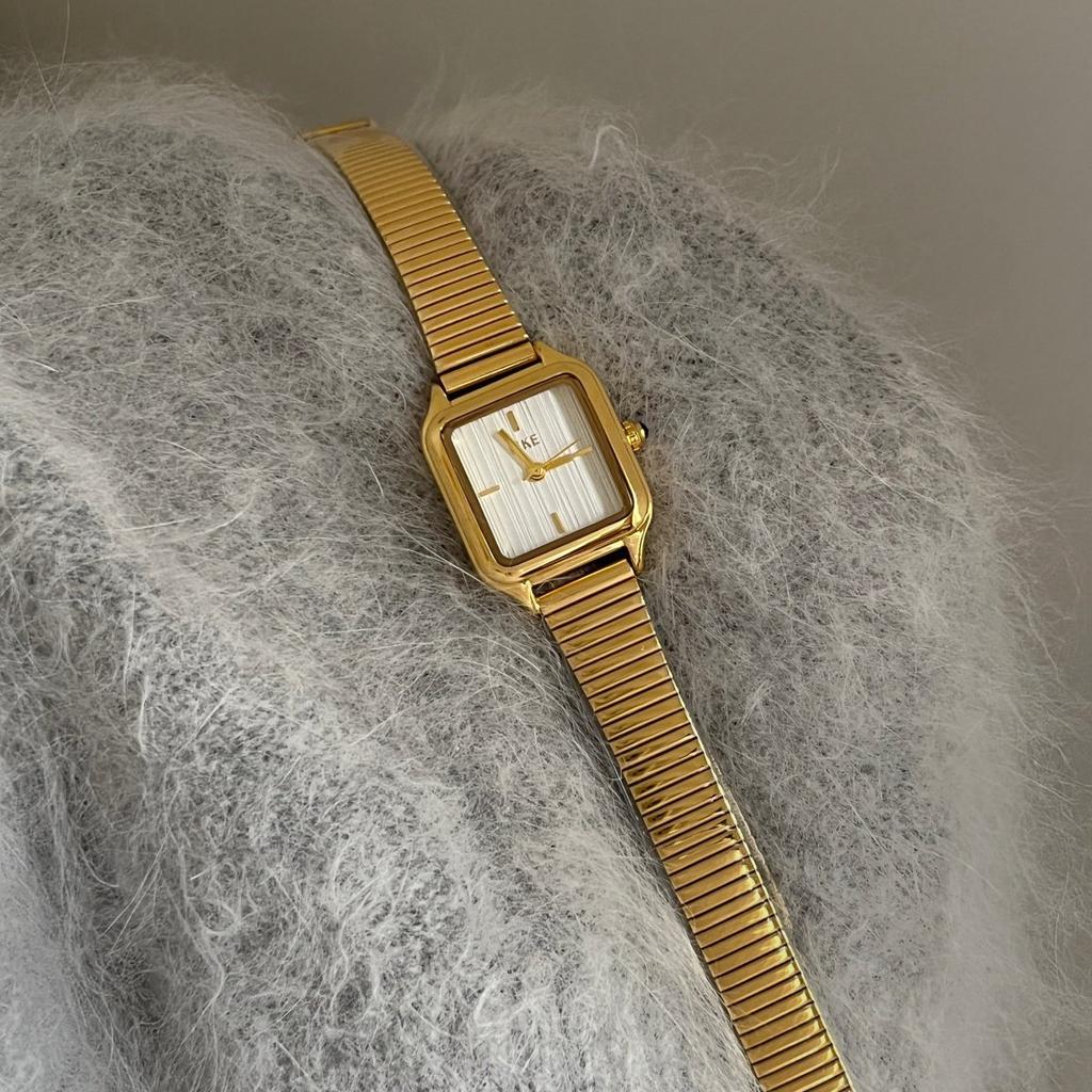 New Luxury Gold ChainVintageWatchFor Women Minimalist And StylishDesign Quartz Wristwatch Women'S Fashion Watch, Women'S Jewelry