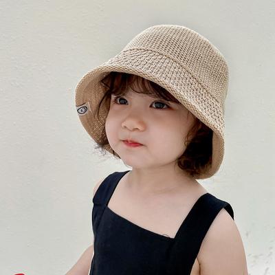 Children's Summer Korean Straw Hat Style Sunshade Bucket Hat