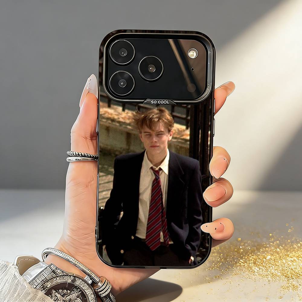L-Leonardo D-DiCaprio 90er Retro Stil Handyhülle Für iPhone17,16,15,14,13,12,11,Pro,MAX Weiß Matt Stoßfeste Hülle