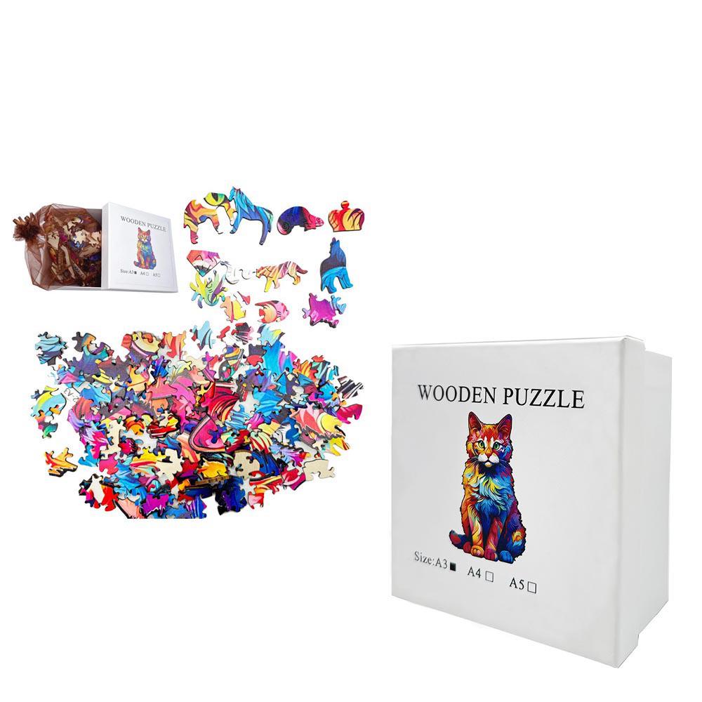 Animal Shape Wooden Puzzle, 300-Piece Educational Game
