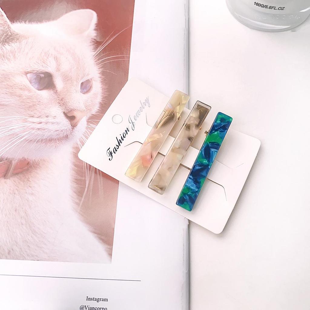 Bofeiya 3-Pack Colored Acetate Hairpins: Japanese & Korean Style Simple Bangs & Side Clips