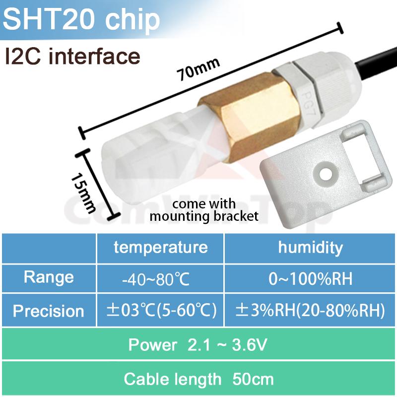 SHT20 SHT30 SHTC3 SHT35 I2C Temperature Humidity Sensor Probe 2
