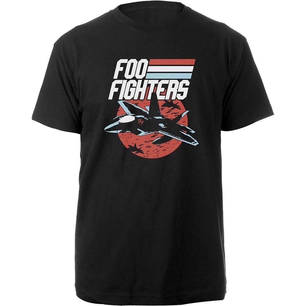 Foo Fighters Fighter Jet Print Cotton TShirt Alternative Rock Band Unisex Short Sleeve Tee