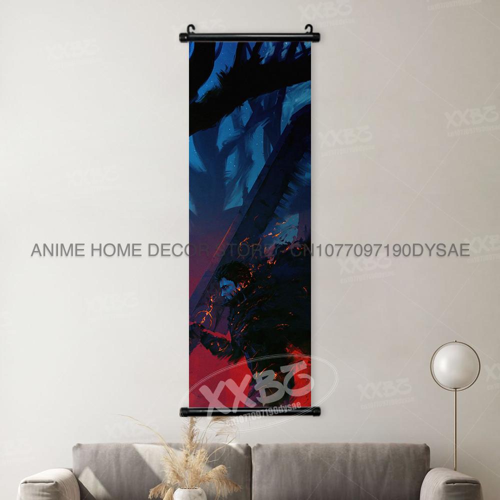 Berserk Poster Anime Scrolls Picture Guts Hanging Painting Griffith Wallpaper Casca Home Decoration Black Swordsman Wall Artwork