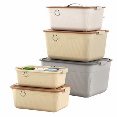 Scatola di immagazzinaggio portatile 3 colori Organizzatore di 6 dimensioni con coperchio Scatola di medicinali in plastica Giocattolo Organizzatore di immagazzinaggio Snack Scatola di immagazzinaggio varia