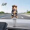 Vivid Pattern Car Ornament Cute Rat Dashboard Ornament Funny Animal Decoration with Gold Beads Chain 2D Dynamic Console Toy Flat Acrylic Hamster
