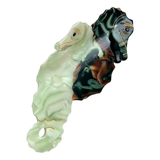 Women Hair Claw Ocean Series Dolphins Whales Shape Acetic Acid Hair Clip Large Size Back Head Hair Claw