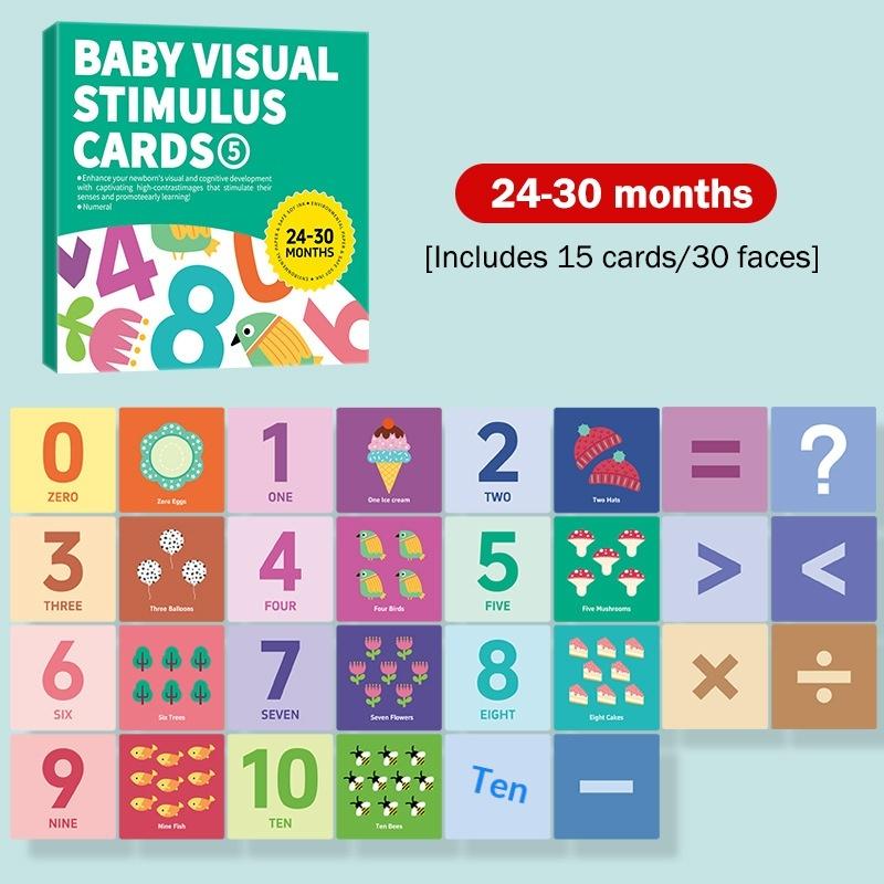 Baby Visual Stimulation Cards Montessori High Contrast Flash Card Infant Gift For Children Cognition Toy