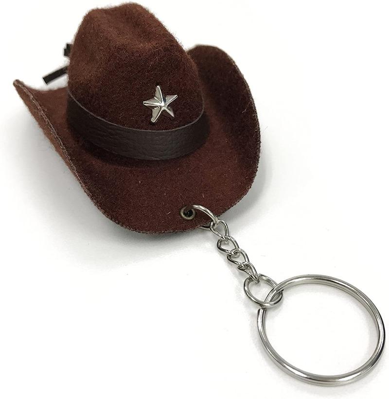 Mini-Cowboyhüte eignen sich für Autospiegel, Mikro-Hut-Accessoires, Dekorationsartikel, Autoaufhänger, Taschen für Autoteile und Schlüsselanhänger