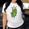 Summer Round Neck Dollar Sign and Crown Printed Top Fashionable Casual Pure Cotton Short Sleeved Women's T-shirts