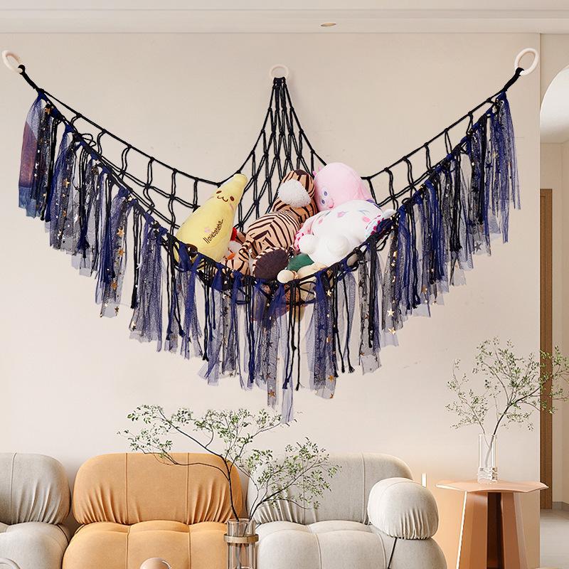 Triangular Cotton Rope Hanging Mesh: Plush Toy Storage and Decoration